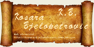 Kosara Bjelopetrović vizit kartica